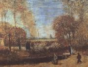 The Parsonage Garden at Nuenen with Pond and Figures (nn04), Vincent Van Gogh